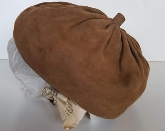 Vintage Brown Suede Pillbox Hat Mid Century Tiered Union Made Brown Accessory Mod Pillbox - Etsy main image 2
