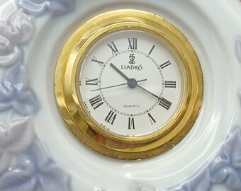 Rare Lladro Quartz Porcelain Clock, Lladro 