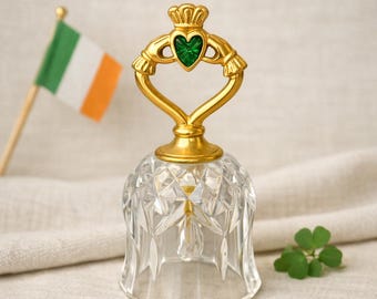 Killarney Crystal Claddagh Bell – 24% Lead Crystal with 22ct Gold Accents – Made in Ireland