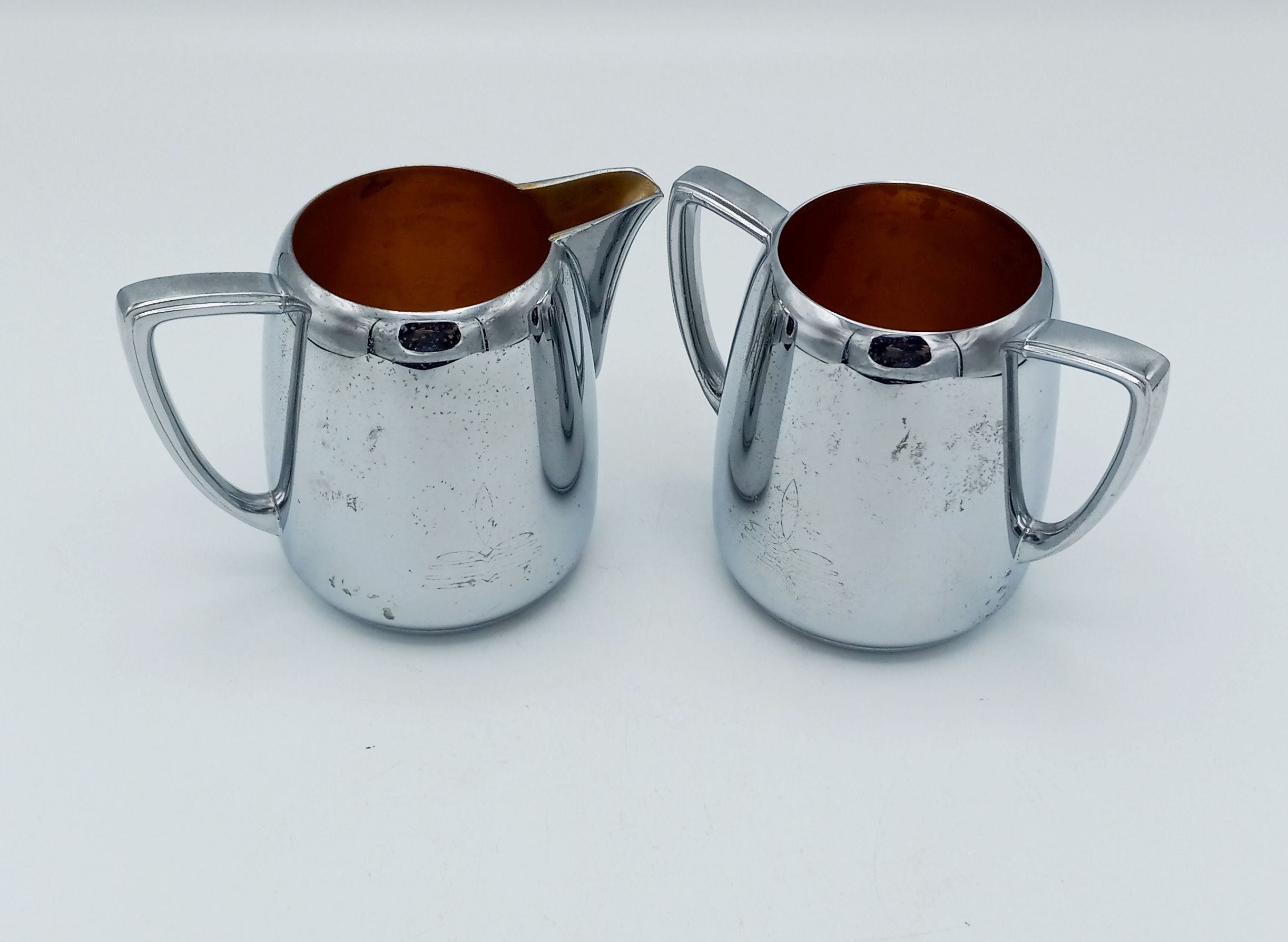 Vintage Chrome Sugar and Creamer Set – Mid-century Modern