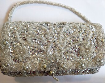 Pochette Da Sera Vintage Con Perle E Strass – Borsa Rigida Da Sposa Con Catene Rimovibili, 20x11x6 Cm