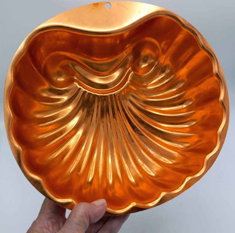 Copper Jello Mold Large Shell Pattern Retro Kitchen Gelatin Etsy