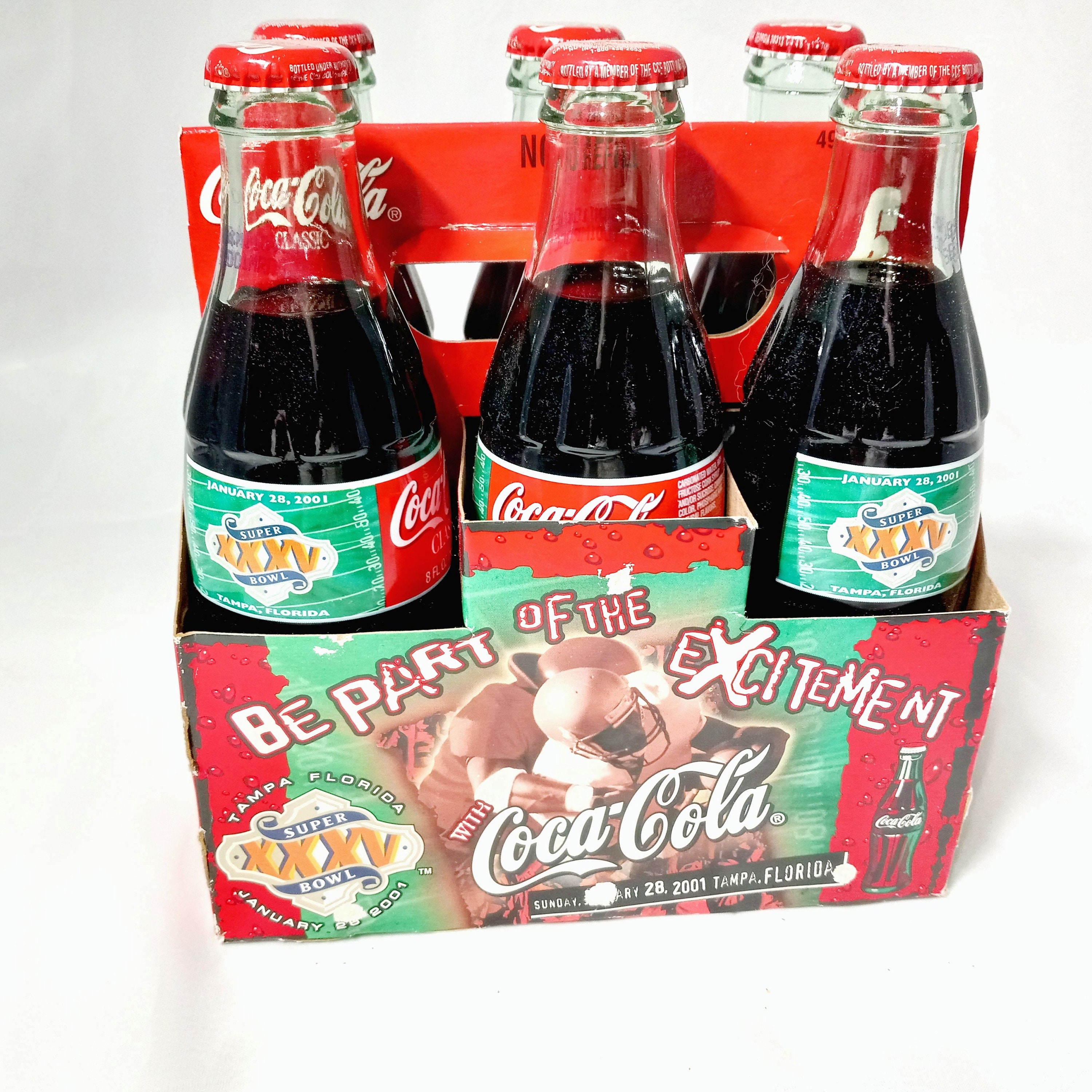 Super Bowl XXXV Coca Cola Six-pack – 2001 Tampa, Unopened 8oz