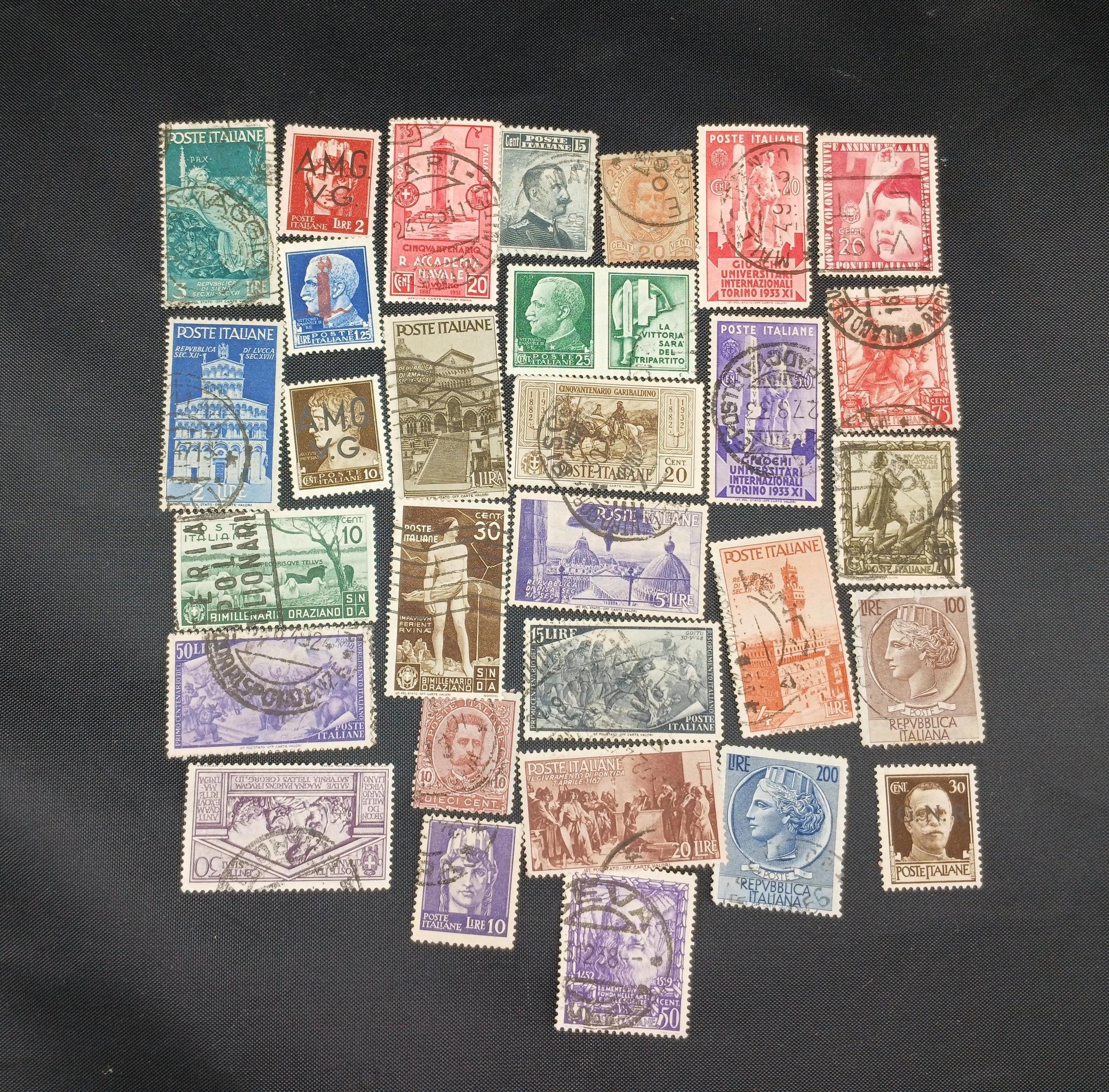 コレクションや工芸品のためのイタリアの切手、1930年代から1960年代の 