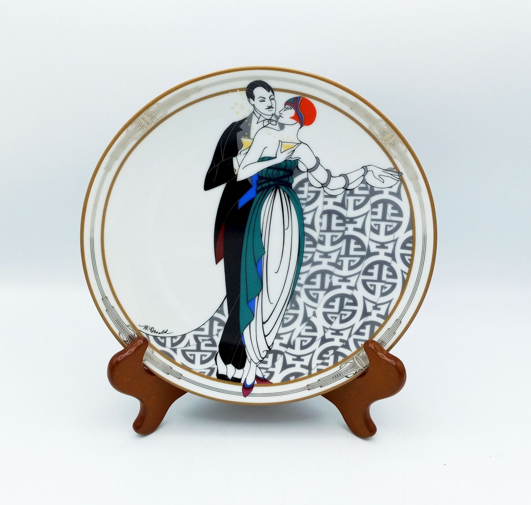 Art Deco Decorative Plate on the Town by Marci Mcdonald 4th in Art Deco