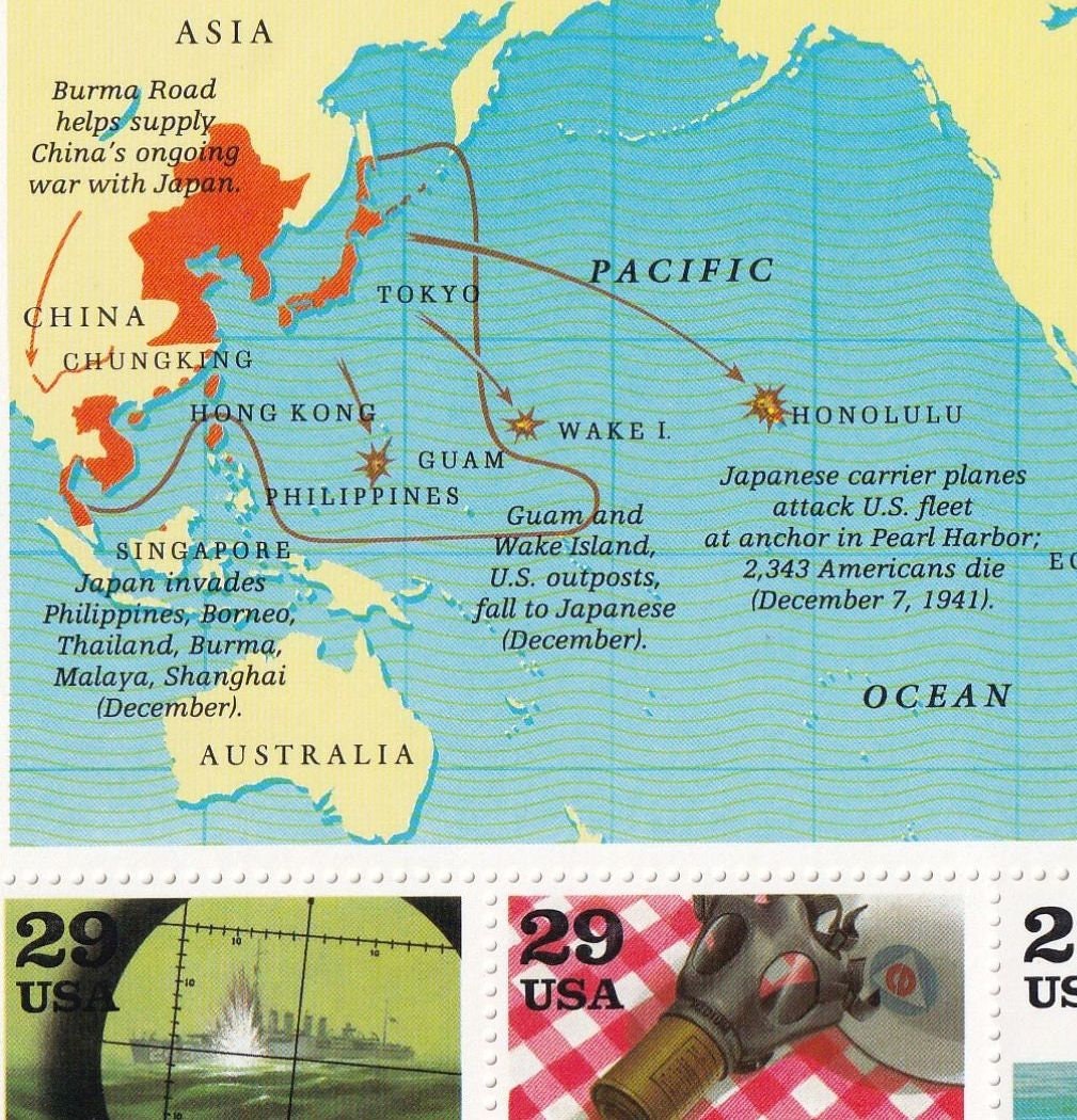 第二次世界大戦、1941年: 世界は戦争状態に - USPS記念郵便切手