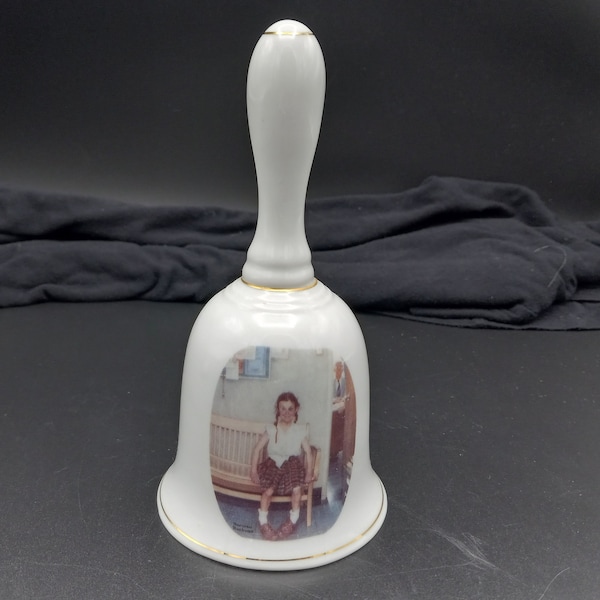 Norman Rockwell Porcelain Bell "The Shiner" - 1986 Authentic Reproduction from Saturday Evening Post -  Vintage Collectible Ornament Bell