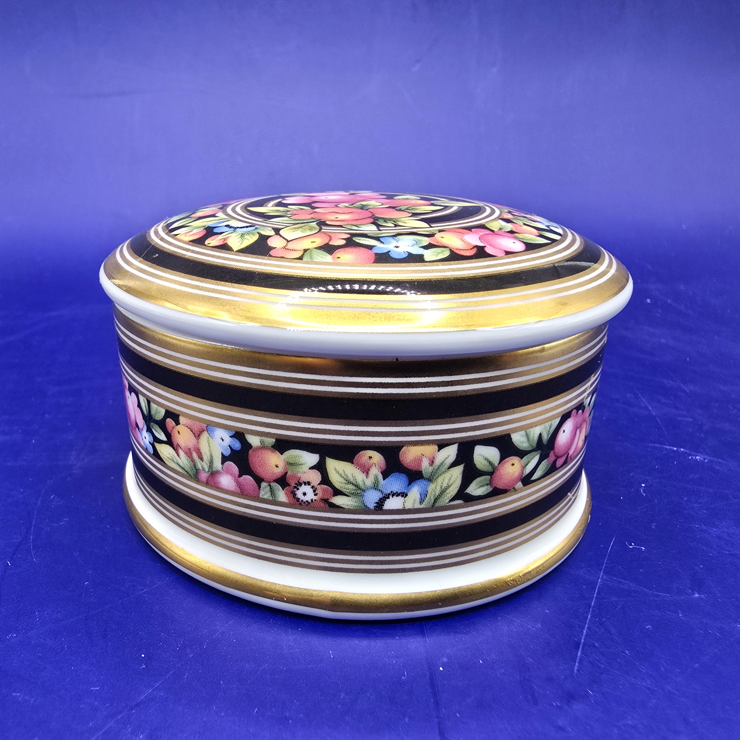 ウェジウッド 黒壺 アンティーク フローラル トリンケットボックス Black Wedgwood Trinket Box - Etsy