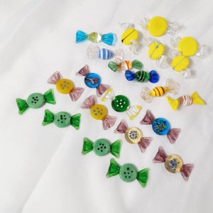 Vintage Murano Glass Hard Candies - Italian Art Glass Candy Decorations - Murano Sweet Candies in Glass Wrappers - Hand Made Glass Candies