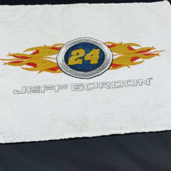Jeff Gordon Terrible Towel - Small Towel with Gordon Logo and Name - Motorsports Fans Memorabilia - Rare Souvenir Jeff Gordon Collectible