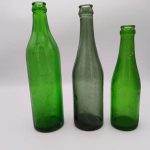 Vintage Emerald Green Bottles 1945, RARE Collectible Glass Bottles, A.W. Schrader Co. Scranton PA 6.5 Ounce Bottle, Return when Empty