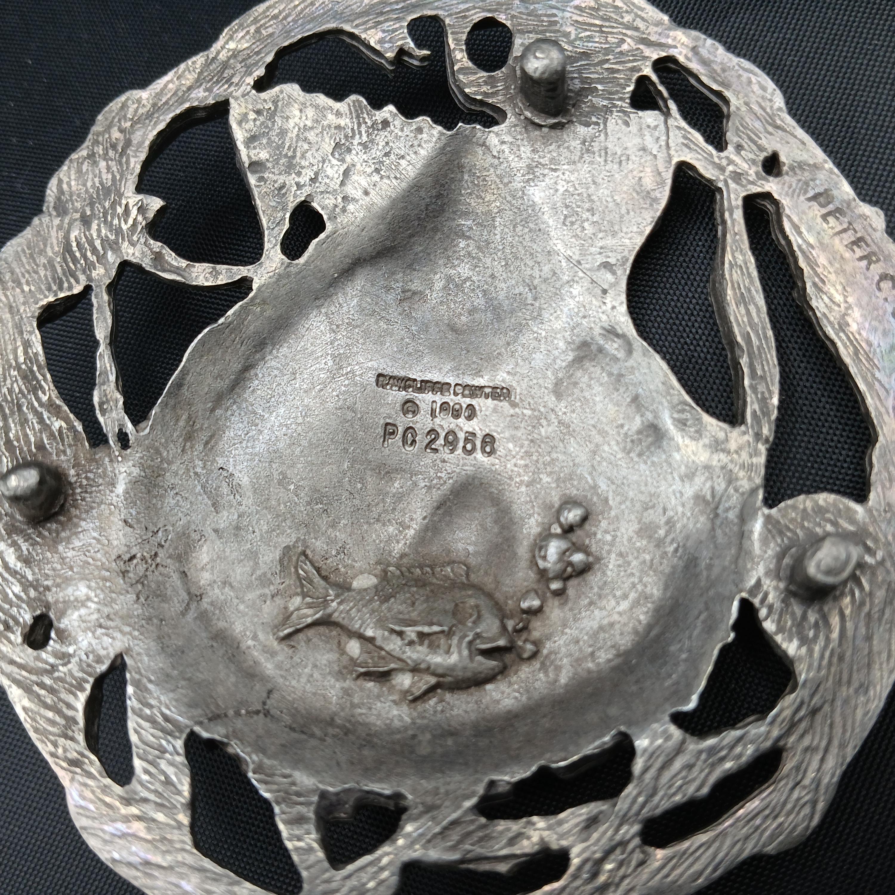 1990 Rawcliffe Pewter Scallop Trinket Dish: Vintage Glass