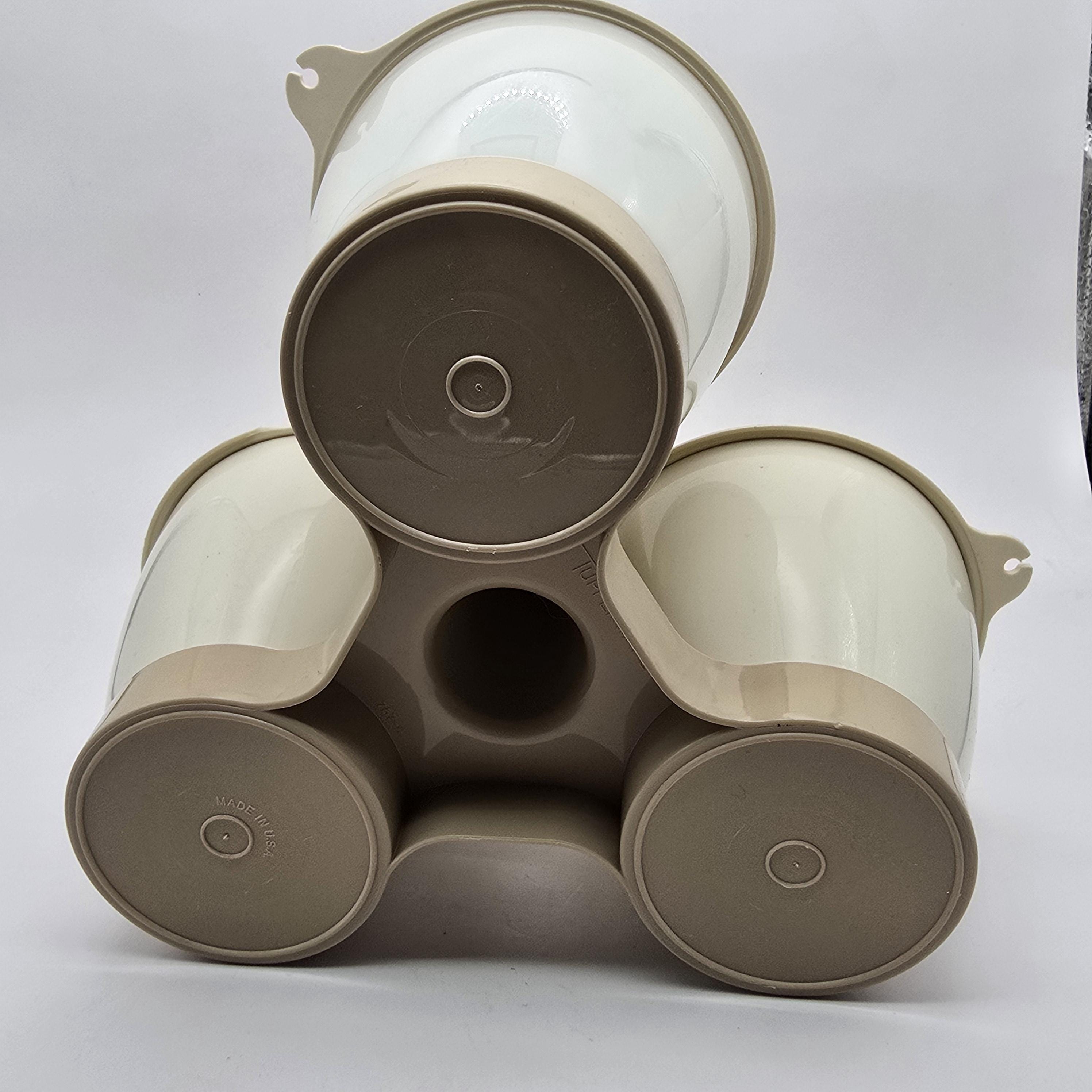 Vintage Tupperware Condiment Server – 3‑piece Almond Carousel Caddy ...