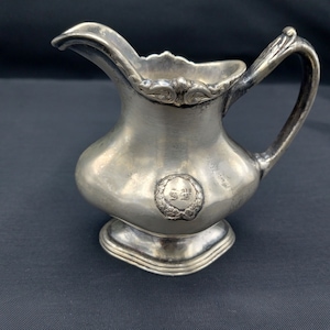 Reed and Barton Heavily Silver Plated Creamer - Francis Hotel Ware Holloware Creamer - Silver Soldered Creamer - SF Monogram in Wreath