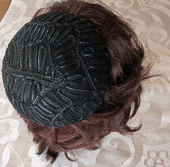 Vintage Black Yarmulke, Kippa, Skull Cap - 1950s … - image 5