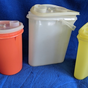 Vintage Tupperware Stor and Pour Pitchers Containers - Choose One or all Three - Retro Kitchen, Kitchen Storage, RV Camping Gear