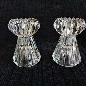 Pair of Beautiful Crystal Candleholders, Vintage 2 Light Candelabra by Towle, Full Lead Crystal 2 Unit Candle Holders Made in Slovakia,