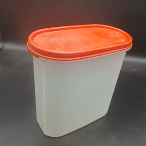 Vintage Tupperware Modular Mates Storage Container, Tall Clear Container with Paprika lid/seal, Retro Kitchen Storage, 1980s Tupperware