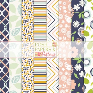 Pretty floral digital papers for wedding backgrounds, web design, scrapbooking, card making and craft projects