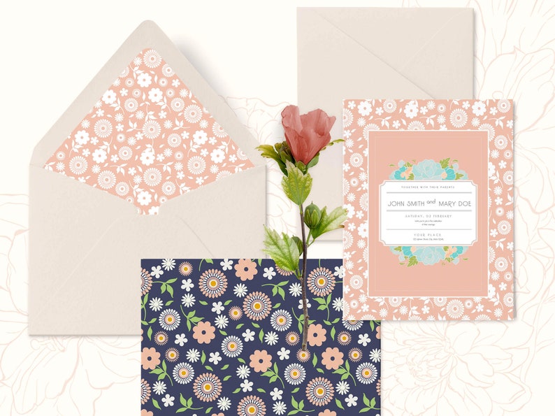 how to use digital scrapbook papers to make wedding invitations