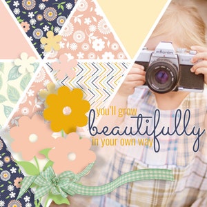digital scrapbook layout created with botanical scrapbook papers
