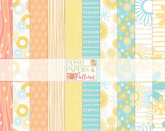 Spring Digital Paper Pack, Flower Papers