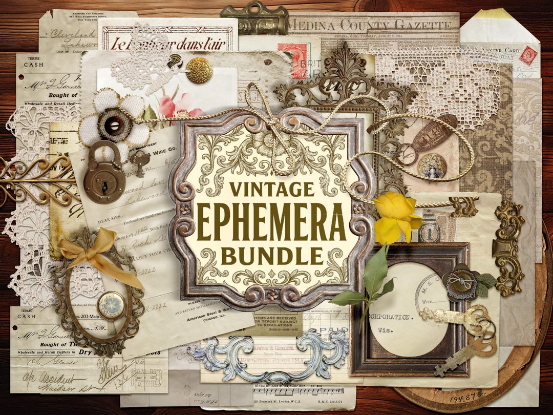 Vintage Ephemera Bundle, Junk Journal Kit (digital Download) - Etsy