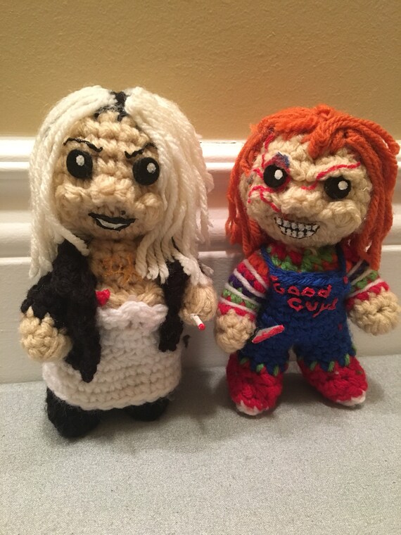ooak crochet chucky and tiffany dolls etsy