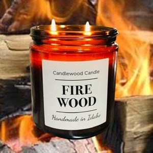 FIREWOOD - Authentic Wood Fire Scent Cotton Wick Candle  - Simply like no others! Best Seller since 2012!