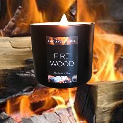 FIREWOOD Crackling Wood Burning Fireplace Soy Wax Candle - Etsy