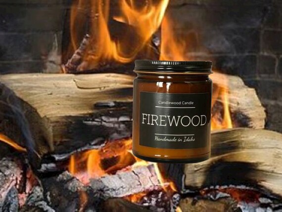 Firewood Wood Burning Fireplace Soy Wax Candle 9 Oz Best Etsy