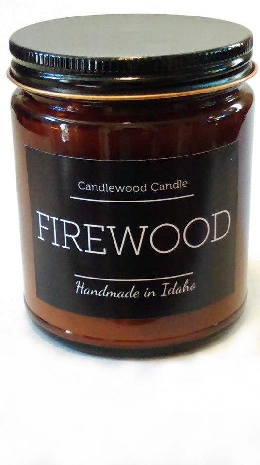 Firewood Crackling Wood Burning Fireplace Soy Wax Candle