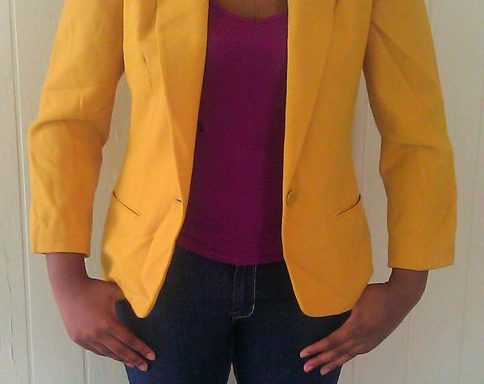 Womens Mustard Yellow Blazer Etsy