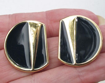 Signed MONET Mid-Century Modern Vintage Pierced Earrings