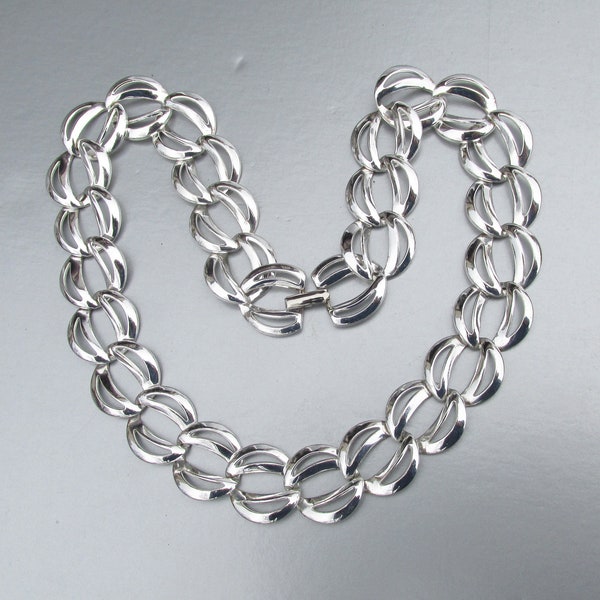 Vintage NAPIER Patented WIDE Double Chain Link Necklace