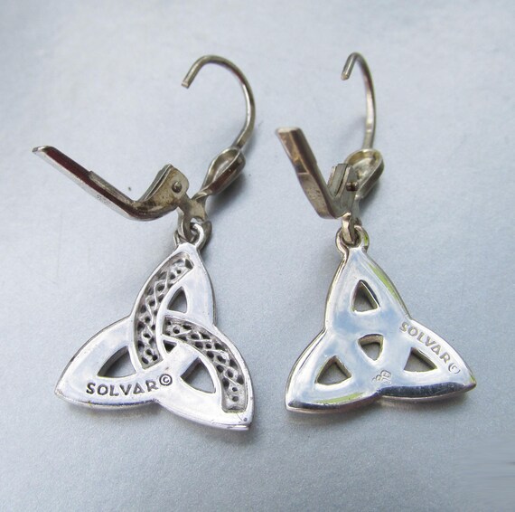 Signed SOLVAR Sterling Silver Trinity Celtic KNOT… - image 2