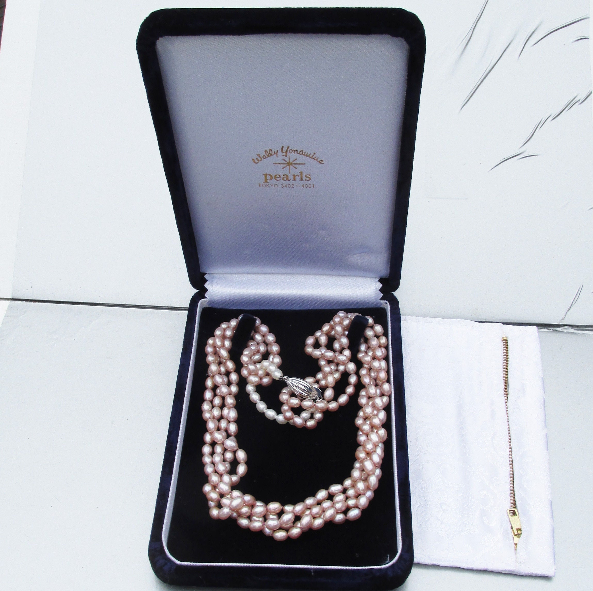 箱無し／モードに使える☆JAMIRAY KNOTS PEARL NECKLACE Dotted Pearl Chain Necklace