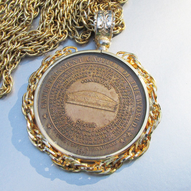 Las Vegas Casino Gaming Token 1878 Morgan Dollar Style Vintage Necklace