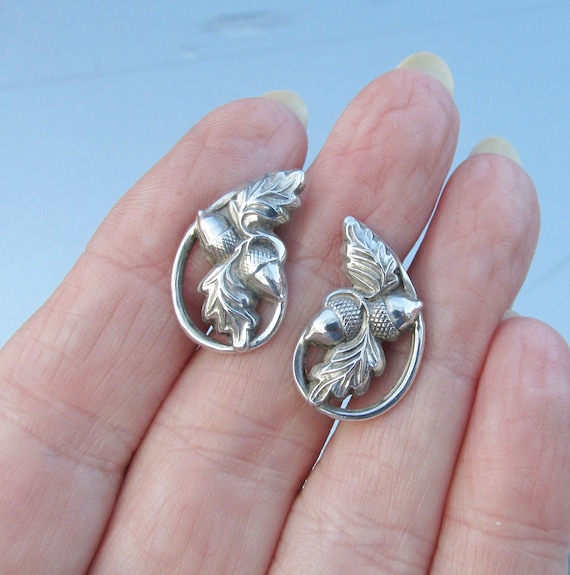2 Pair Sterling Silver 1930s Vintage Screw Back E… - image 3