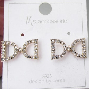 Ms accessorie Sterling Silber Fliege Strass durchbohrte Ohrringe, neu auf der Karte