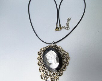 Collier Vintage En Argent Sterling 925 Avec Cristaux De Verre Bleu - Occasion