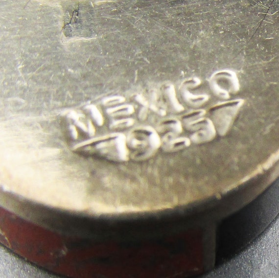Mexican Sterling Silver 1980s Vintage Orange Agat… - image 3