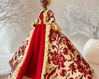 Historical gown for 12” dolls