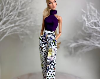 Blusa con pantalón para muñecas de 30 cm (escala 1/6), ropa de muñeca hecha a mano.