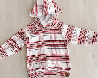 3T red plaid hoodie