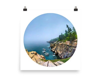 Bar Harbor Coastal Fine Art Photograph Acadia National Park Print Maine United States Fisheye Photo