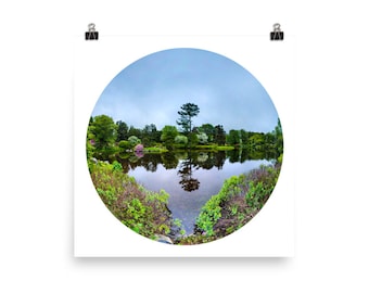 Asticou Azalea Garden Fine Art Photograph Northeast Harbor Maine United States of America Fisheye Print