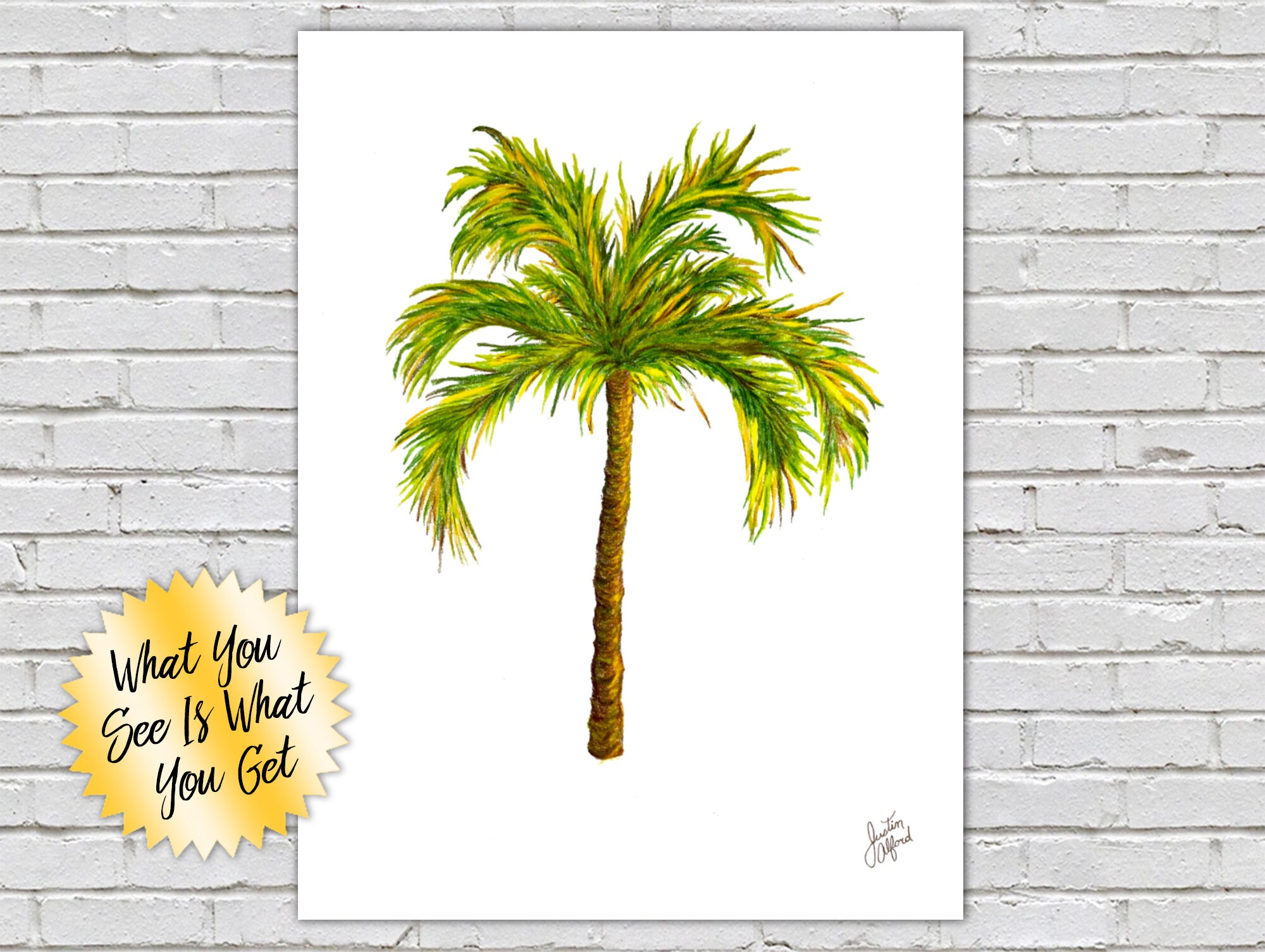 Palm Tree Poster Tropical Giclee Minimalist Print Tropical Theme Clean