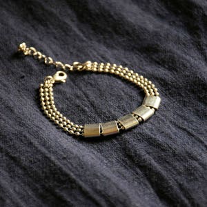 Bracelet chaîne et anneaux laiton argent image 1