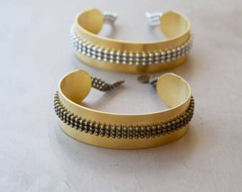 Bracelet manchette La Soumise laiton brut